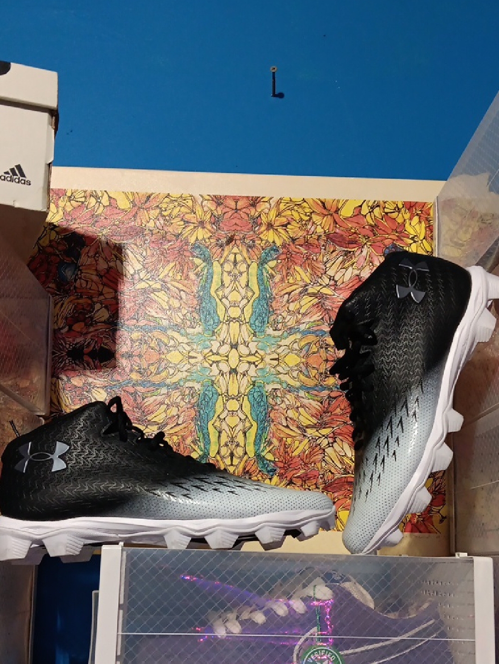 Under Armour Black and Gray Football Cleats